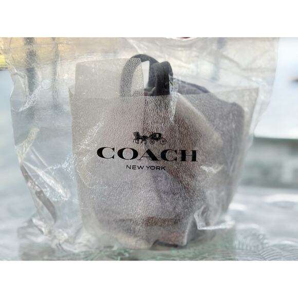 NWT COACH Mini Court Backpack Bag Charm BELL FLOWER PRINT F72955 Steel Blue - Picture 7 of 10